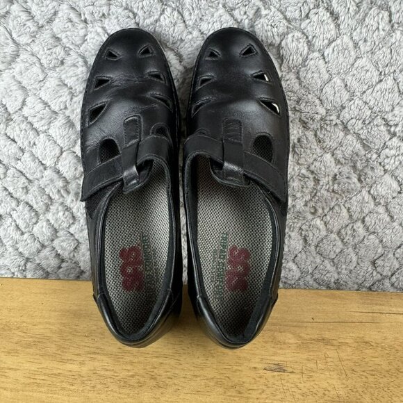SAS Roamers Black Leather Slip on Loafers Size 7.5‎ Slim USA made VGUC - Picture 6 of 8